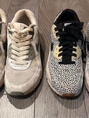 Nike Air Max 90s Safari Print & “white” Sneakers
